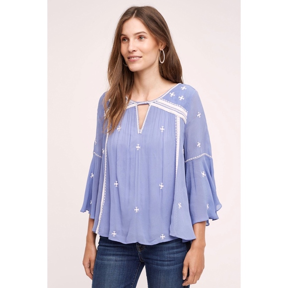 Anthropologie Tops - Anthro Floreat Embroidered Adena Blouse - size 6